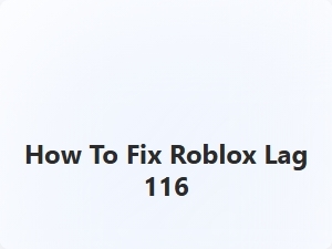 How to Fix Roblox Lag 116