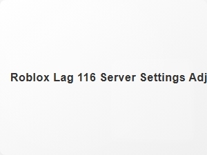 Roblox Lag 116 Server Settings Adjustments